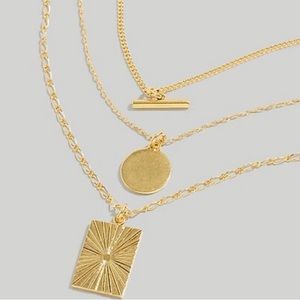 Madewell Three-Piece Etched Necklace Set NWOT